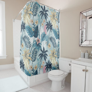 Cortina Para Box Tropical Palm Trees Monstera Beach