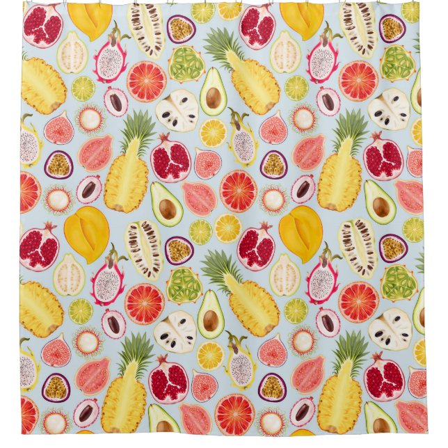 Cortina Para Box Tropical Pattern Shower Curtain (Frente)