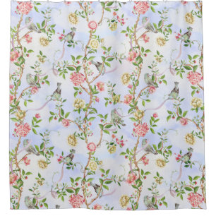 Cortina Para Box Tropical Vintage Rococo Garden Chinoiserie