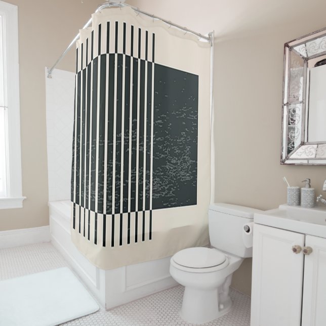 Cortina Para Box "Tubagem Preta Contemporânea" (In Situ)