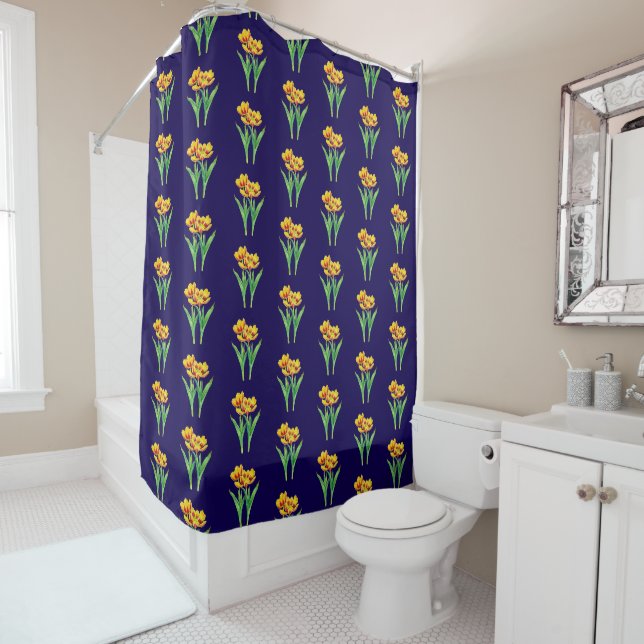 Cortina Para Box Tulipas em Azul (In Situ)