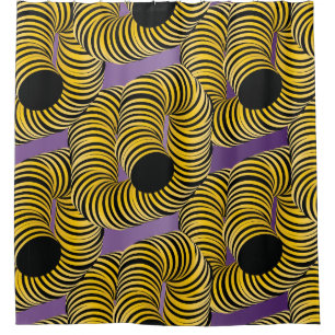 Cortina Para Box Túnel Abstrato Gradiente Amarelo Preto Roxo