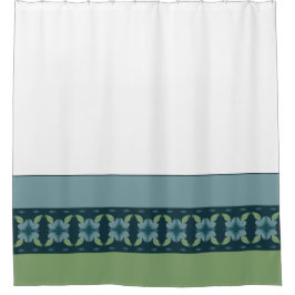 Cortina Para Box Turquesa Branca E Verde Suave