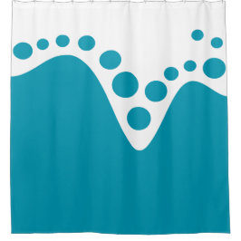 Cortina Para Box Turquesa Onda mole azul e bolhas