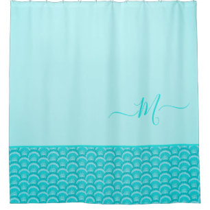 Cortina Para Box Turquesa tropical moderna Aqua Blue Seashell