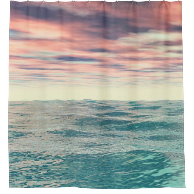 Cortina Para Box Turquesa Waves (Frente)