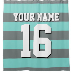 Cortina Para Box Turquoise Aqua Charcarbonet Jersey Stripe