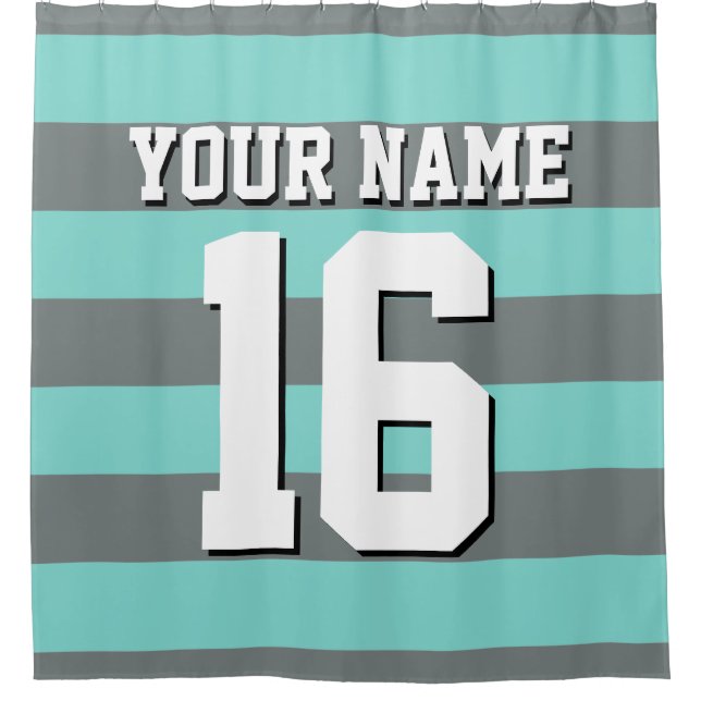 Cortina Para Box Turquoise Aqua Charcarbonet Jersey Stripe (Frente)