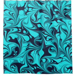 Cortina Para Box Turquoise Marble