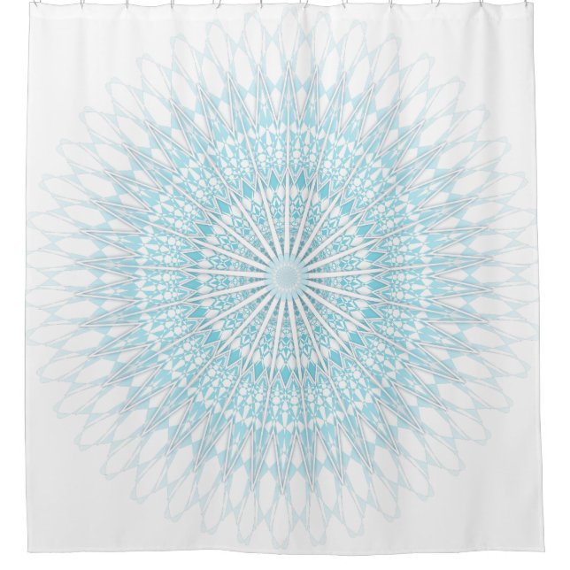 Cortina Para Box Turquoise White Coaster Mandala (Frente)
