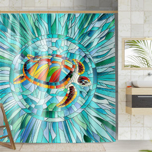 Cortina Para Box Turtle Colorful mosaico art