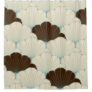 Cortina Para Box um azulejo sem costura no estilo japonês com folh