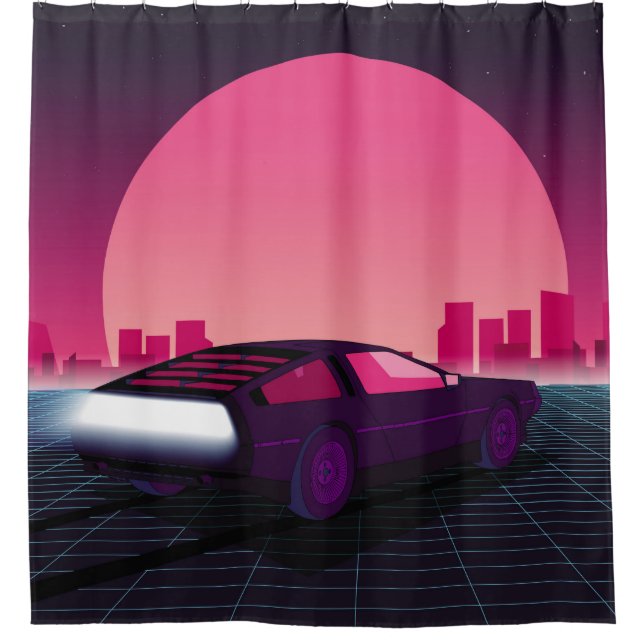 Cortina Para Box Um futuro retrô. fundo de ficção científica estilo (Frente)