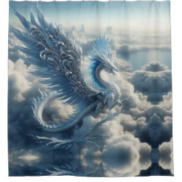 Cortina Para Box Um impressionante dragão cercado por nuvens