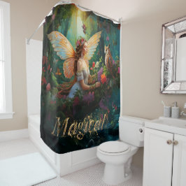 Cortina Para Box Um lago de fada mágica Texto decorativo mágico