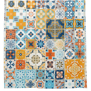 Cortina Para Box Um padrão perfeito com azulejos portugueses. ído