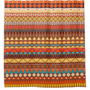 Cortina Para Box Um padrão tribal colorido, sem descontinuidades.
