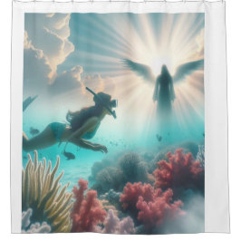 Cortina Para Box Uma garota vê um anjo enquanto ronca