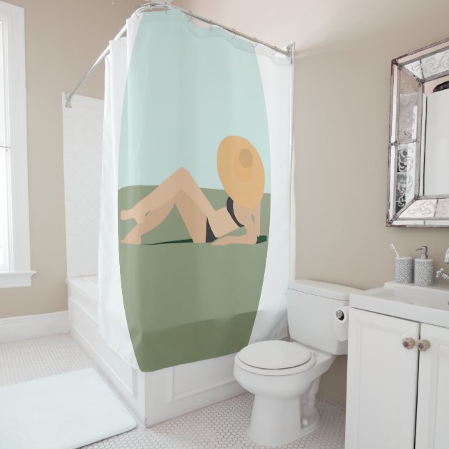 Cortina Para Box Uma mulher na praia (In Situ)