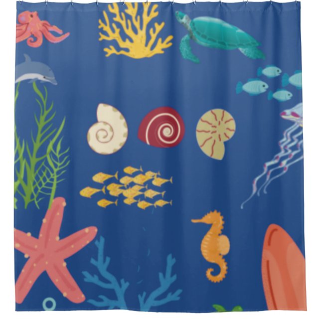 Cortina Para Box “Underwater Paradise: Sea Creatures curtin (Frente)
