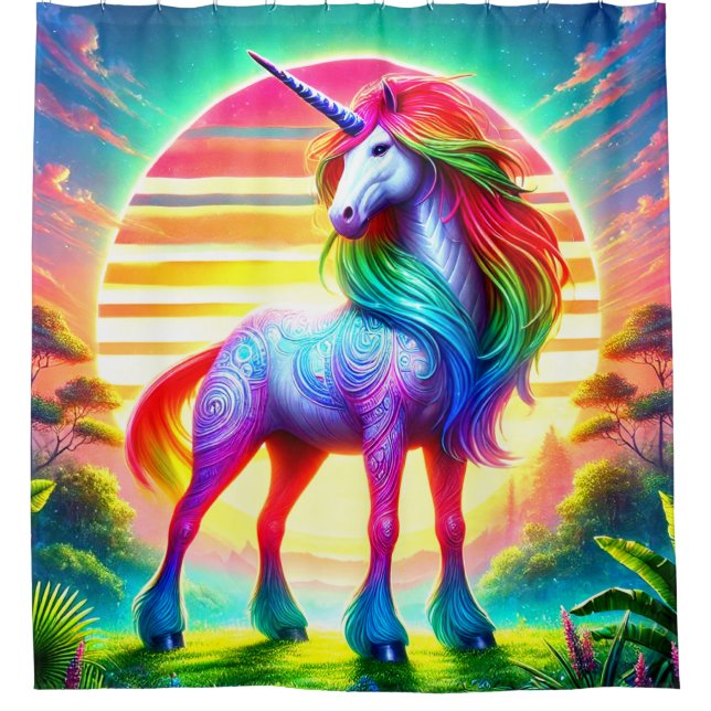 Cortina Para Box Unicorn Art (Frente)