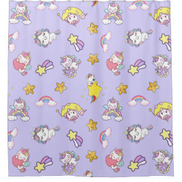 Cortina Para Box Unicorn Rainbow Star Leve Puro Pensada