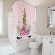 Unicórnio Floral Rosa e Dourado Meninas Brilho Dou
