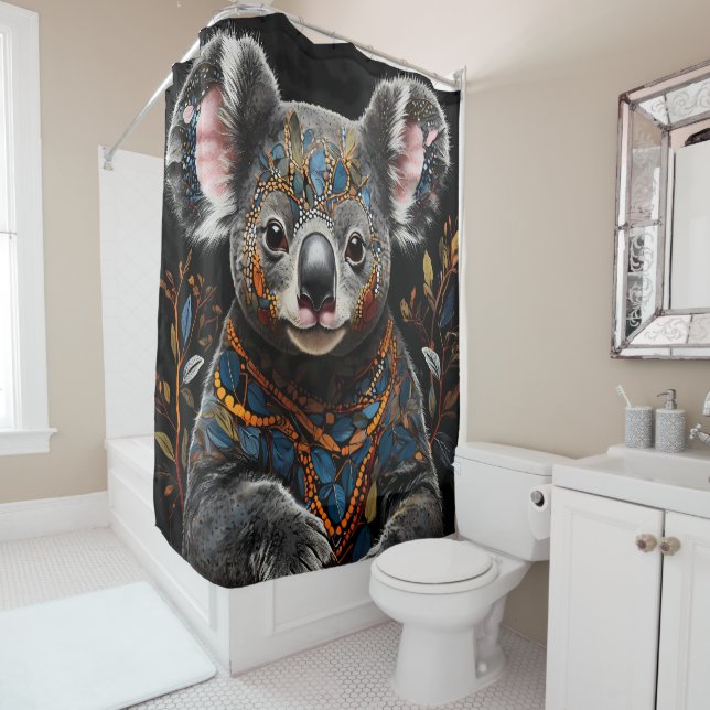 Cortina Para Box Urso Abstrato Koala, australiano, bonito (In Situ)