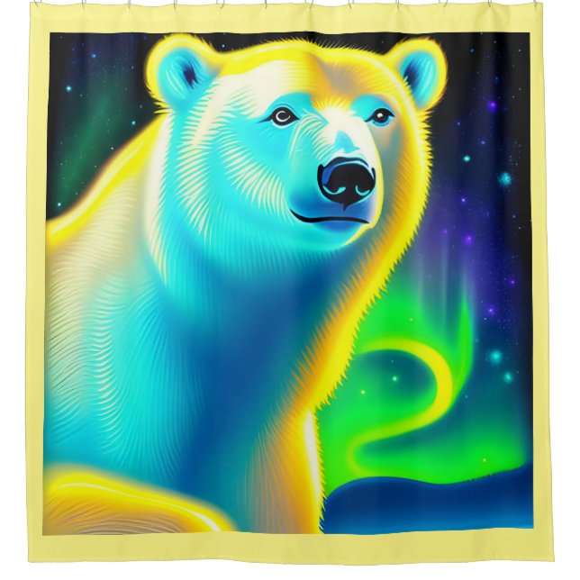 Cortina Para Box Urso polar espantoso. (Frente)