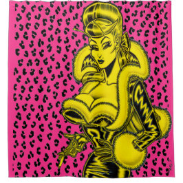 Cortina Para Box Vana DeVinyl™/Leopard Imprimir cortina de Chá