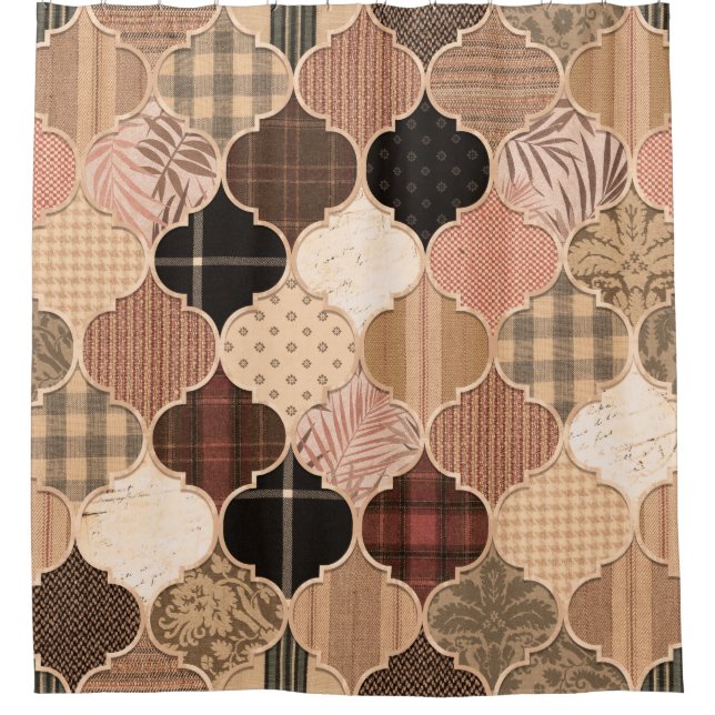 Cortina Para Box Várias Texturas Texturizadas De Padrão De Azulejo  (Frente)