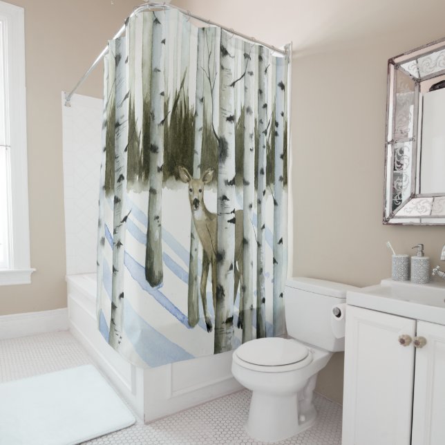 Cortina Para Box Veado em neve (In Situ)