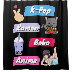 Cortina Para Box Ventilador da cultura de Pop, Pop, Ramen, Boba e A