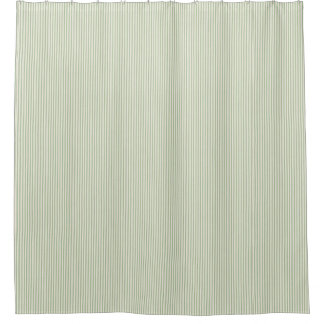Cortina Para Box Verde Claro Listras Ticking Vintage Casa de Campo