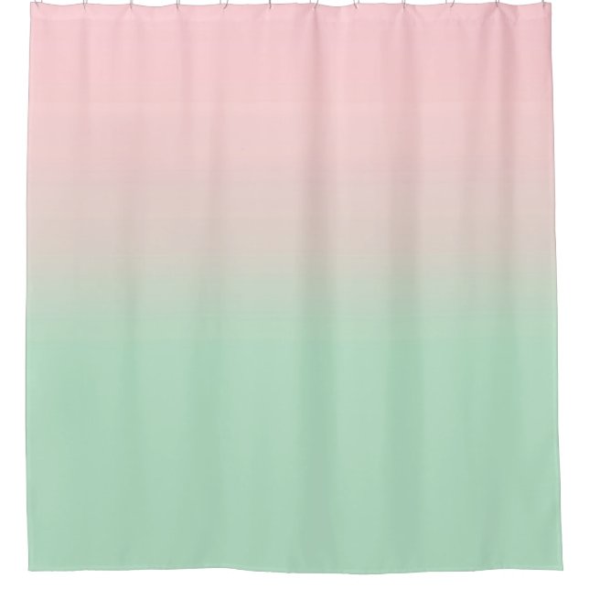 Cortina Para Box Verde-Mint Rosa Gradiente de Ombre Estético Pastel (Frente)