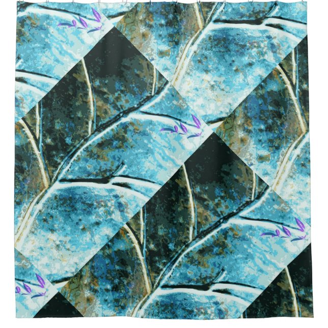 Cortina Para Box verdigris folha de cobre design (Frente)