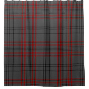 Cortina Para Box Verificação preta vermelha da xadrez de Tartan d