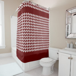 Cortina Para Box Vermelho Escuro e Branco Ondas Modernas e Afiadas
