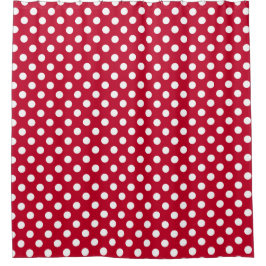 Cortina Para Box Vermelho + Pontos Brancos Polka