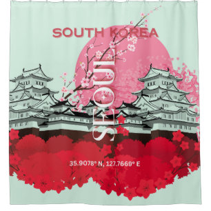 Cortina Para Box Viagem Arte Coreia do Sul Seul