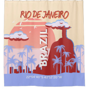Cortina Para Box Viagem de Arte do Brasil do Rio de Janeiro - Poste