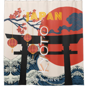Cortina Para Box Viagem de Arte do Japão em Quioto, Retro-Viagem Ar