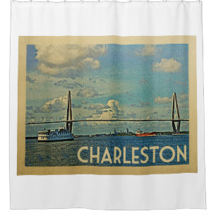 Cortina Para Box Viagens vintage de Charleston South Carolina