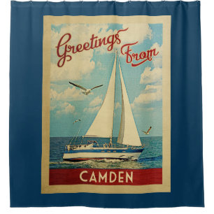 Cortina Para Box Viagens vintage Maine do Camden