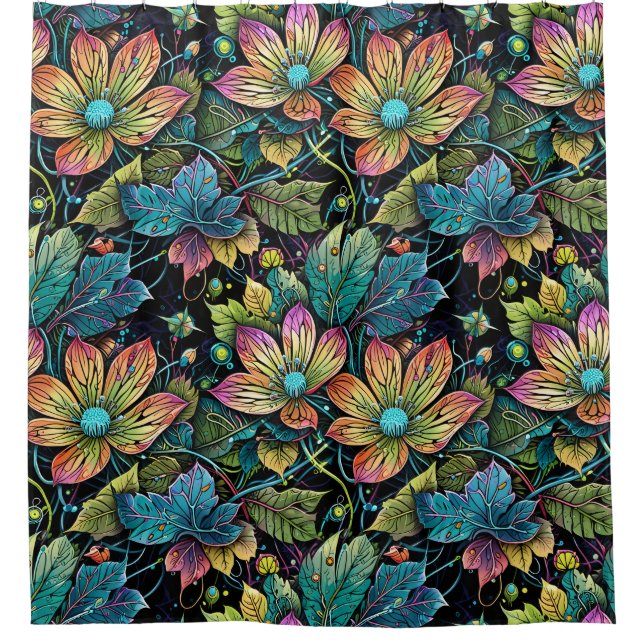 Cortina Para Box Vibrant Floral Fantasy (Frente)