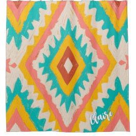 Cortina Para Box Vibrant Tribe, Bold Geometric Boho Pattern