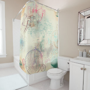 Cortina Para Box Victorian Steampunk   Grunge de Aquarela Pastel