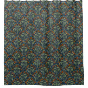 Cortina Para Box Vidraça Boêmia, Ventilador, Azeite, Ferrugem, Azul