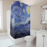 Cortina Para Box Vincent Van Gogh Starry Night Vintage Fine Art<br><div class="desc">Vincent van Gogh Starry Night Fine Art Painting Starry Night Starry Night é uma pintura do artista poste-impressionista holandês Vincent van Gogh. O céu azul à noite está cheio de nuvens, estrelas e uma lua crescente brilhante. A Noite Estrelada é a única noturna na série de visões da janela do...</div>