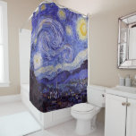 Cortina Para Box Vincent Van Gogh Starry Night Vintage Fine Art<br><div class="desc">Vincent van Gogh Starry Night Fine Art Painting Starry Night Starry Night é uma pintura do artista poste-impressionista holandês Vincent van Gogh. O céu azul à noite está cheio de nuvens, estrelas e uma lua crescente brilhante. A Noite Estrelada é a única noturna na série de visões da janela do...</div>